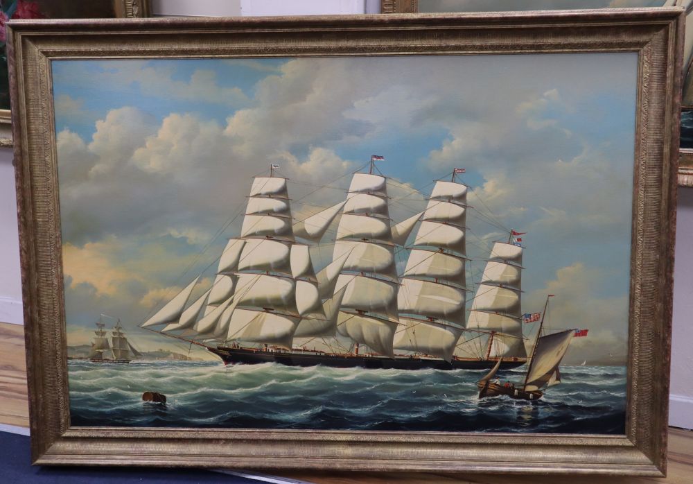 Salvatore Colacicco (1935-), oil on wooden panel, American Four master clipper ship The Morning Star, signed, 100 x 151cm